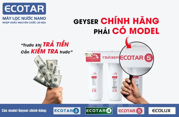 [HCM]MÁY LỌC NƯỚC NANO GEYSER ECOTAR 5