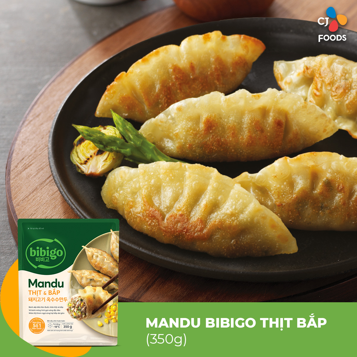 [Hỏa tốc] Bánh xếp Mandu Bibigo Thịt & Bắp 350g