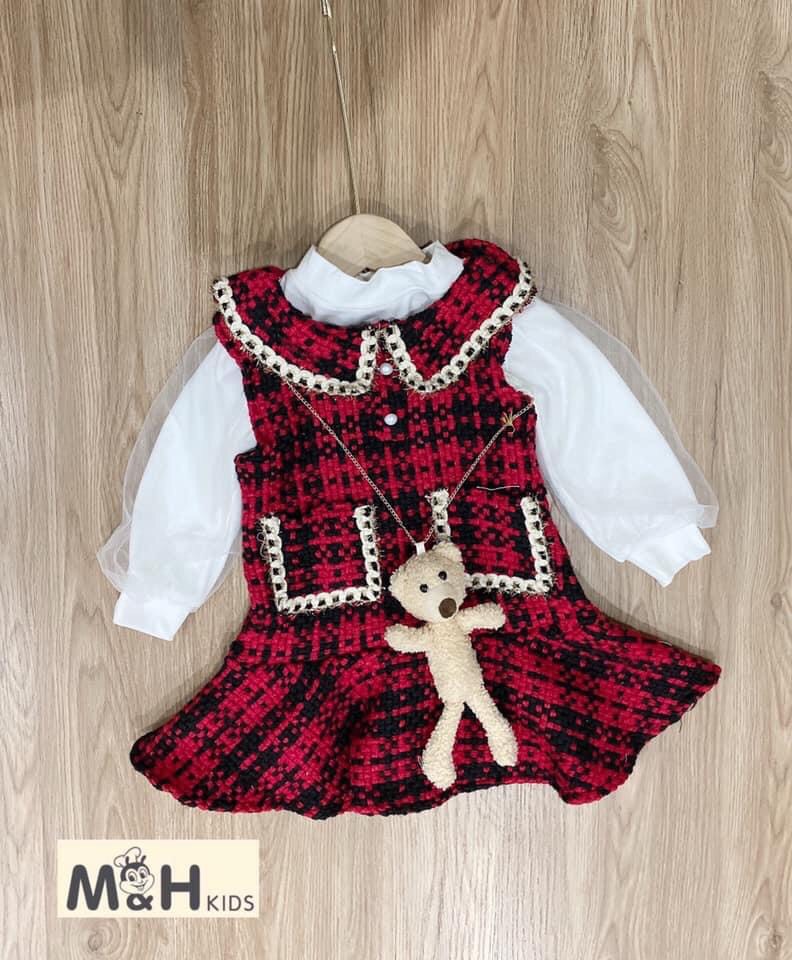 Sét áo váy dạ cho bé gái