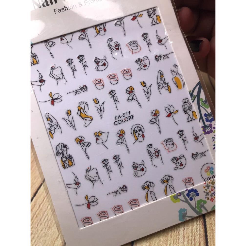 Hình dán móng tay - Sticker dán móng Hoa mặt