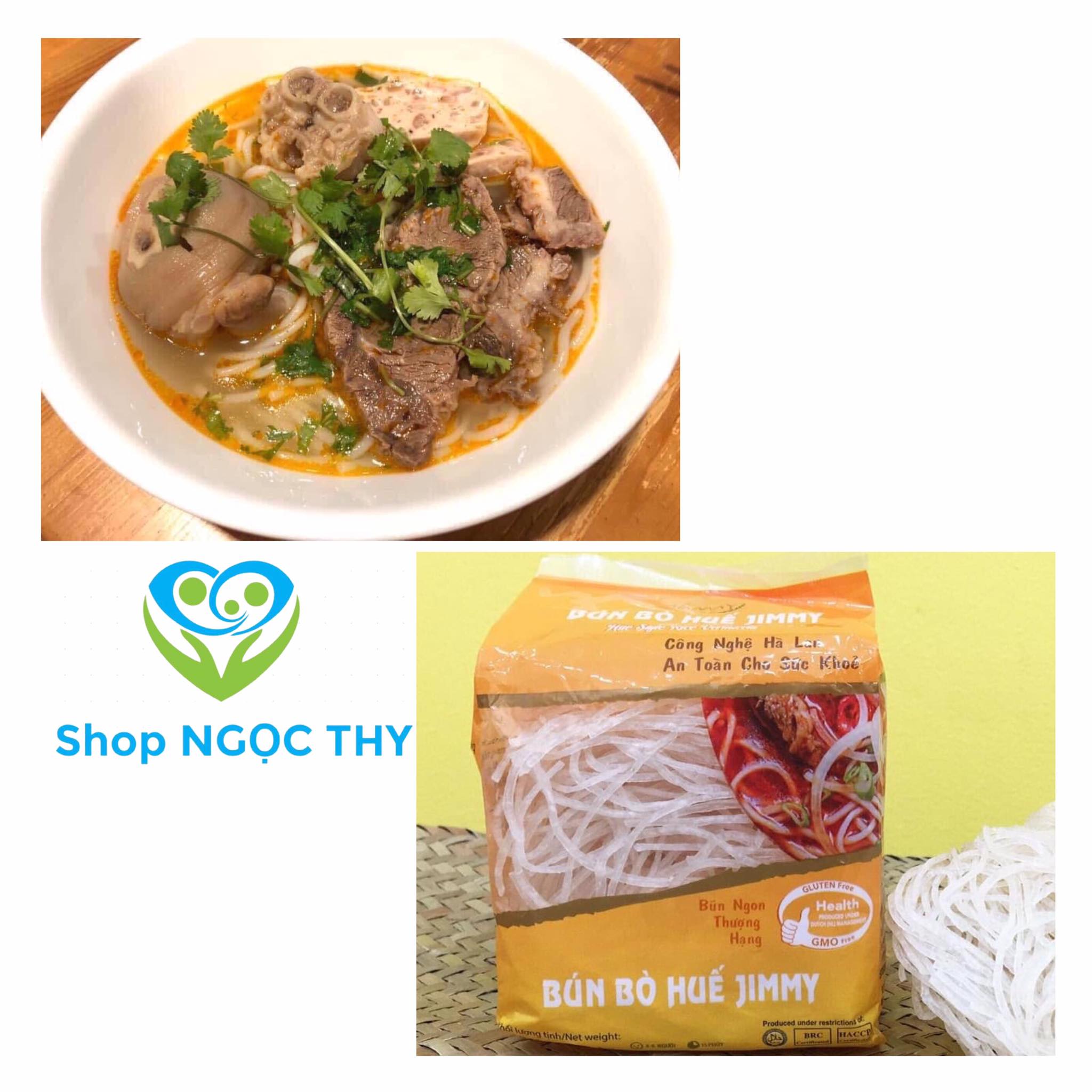 Bún gạo Jimmy cao cấp gói 250gr, bún trắng/lứt/bò Huế