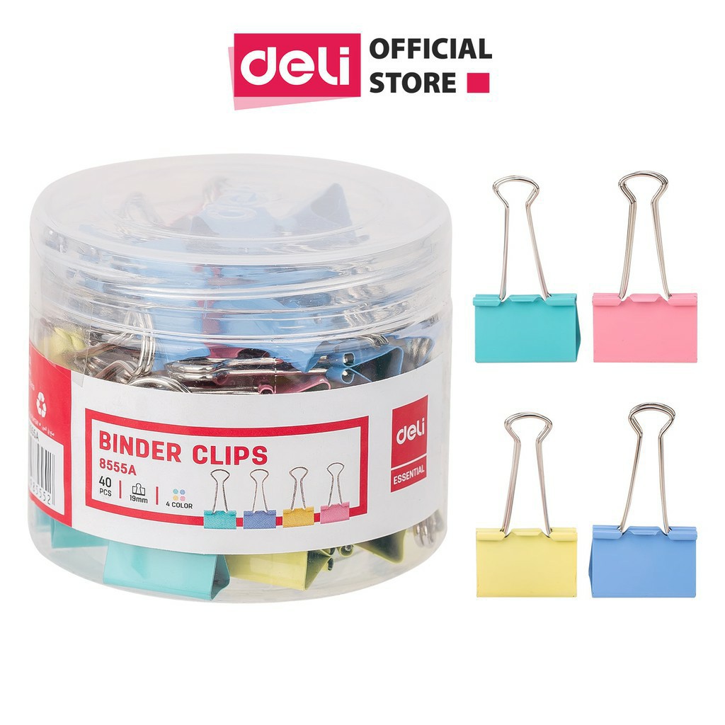 Kẹp sắt nhiều màu 19mm DELI 8555A