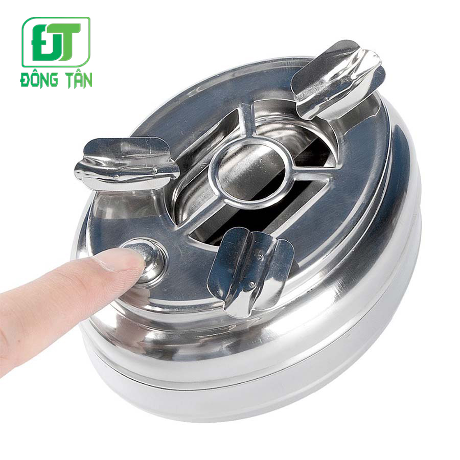 [HCM]Gạt Tàn Inox Cao Cấp Có Nút Đóng Mở