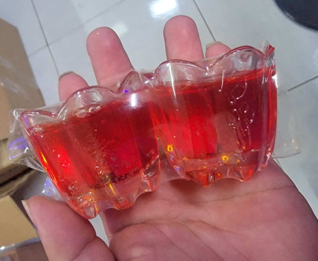 Cặp đèn cầy ly bi hình hoa đỏ cháy 9 tiếng, cao 5cm cao cấp có 2 ly 1 cặp