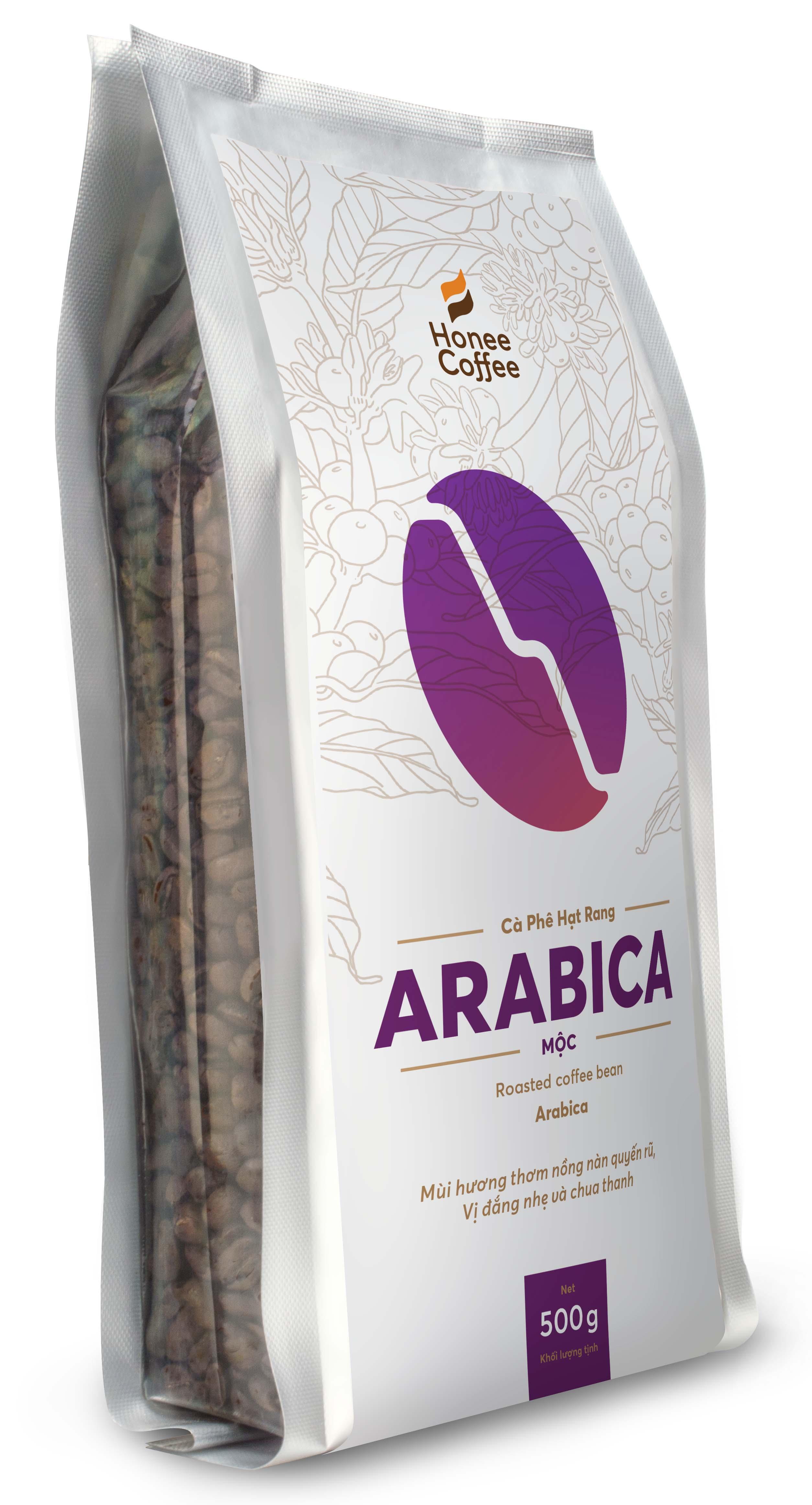 Cà Phê Hạt Rang Mộc Arabica Cơ Bản - 500g - Honee Coffee