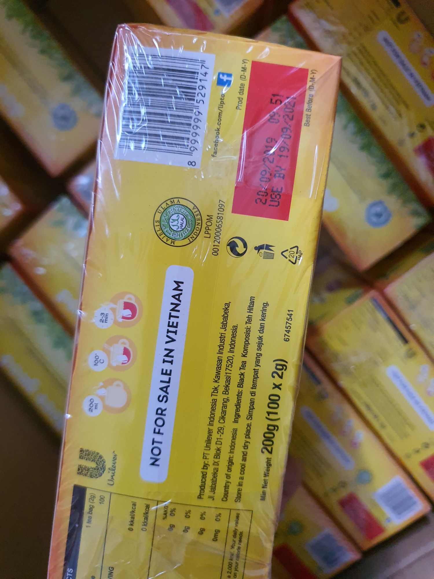 [Hoàn tiền 10%] [HCM]Trà lipton 100 gói túi lọc -date 2025
