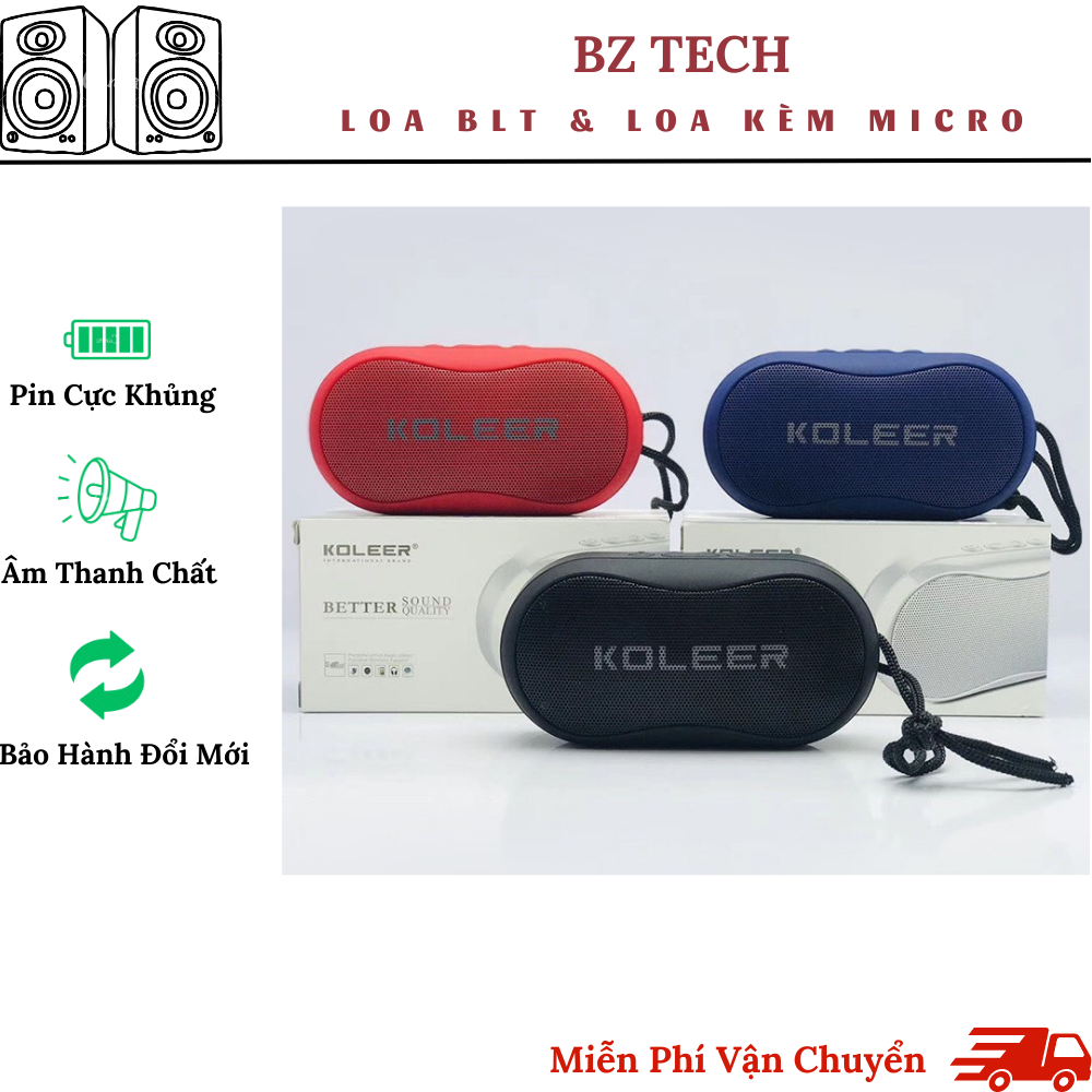 Loa bluetooth mini koleer s29, loa không dây cầm tay, âm thanh sống động, chân thực, thiết kế gọn gàng, nghe usb, khe thẻ nhớ, đài radio fm, thoại rãnh tay