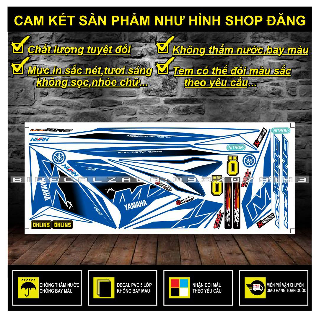 TEM RỜI EXCITER 150 MX PHỐI XANH ĐEN
