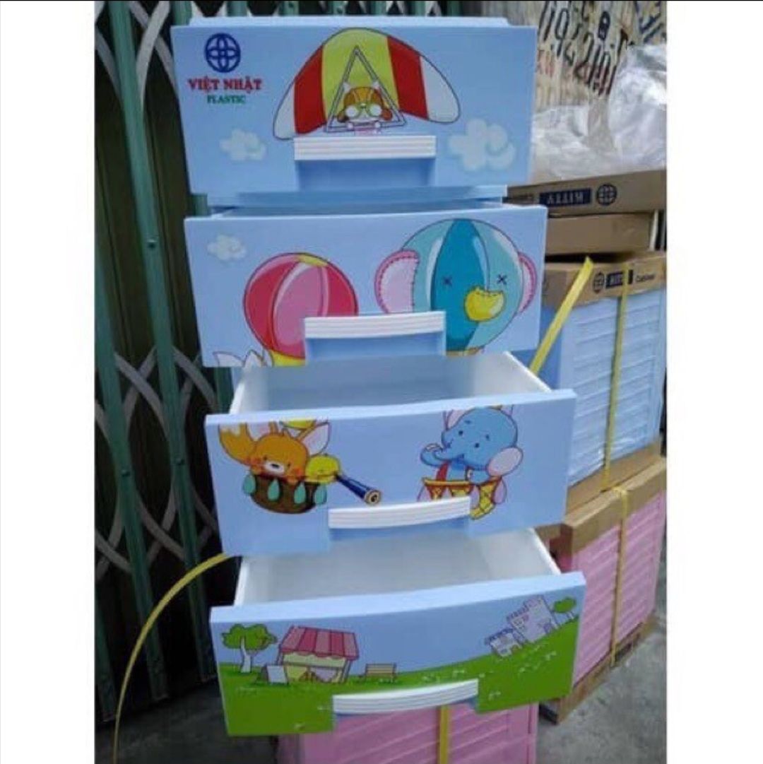 Tủ nhựa việt nhật 4 tầng cao cấp. kích thước 33,5 x 25,5 x 50cm.