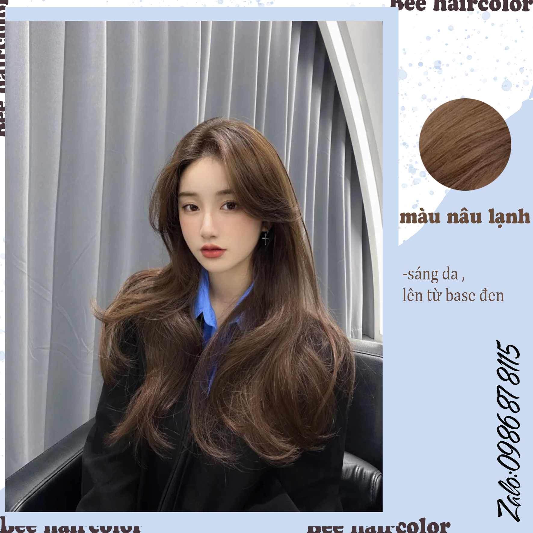 thuốc nhuộm tóc màu Nâu Lạnh [ tặng kèm trợ dưỡng + bao tay ]