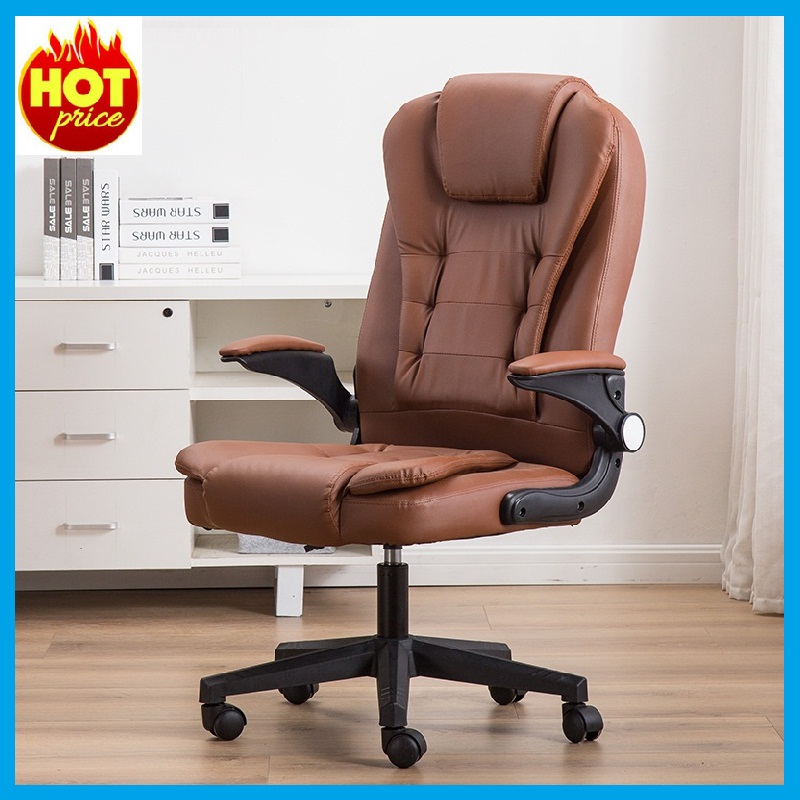 Ghế xoay văn phòng bọc da tay gấp 90 độ - Ghế văn phòng cao cấp mẫu mới nhất 2023