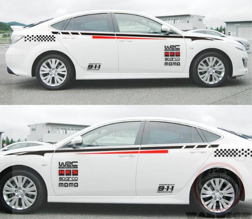 Bộ tem dán sườn xe D-127 ( Đen + Đỏ )