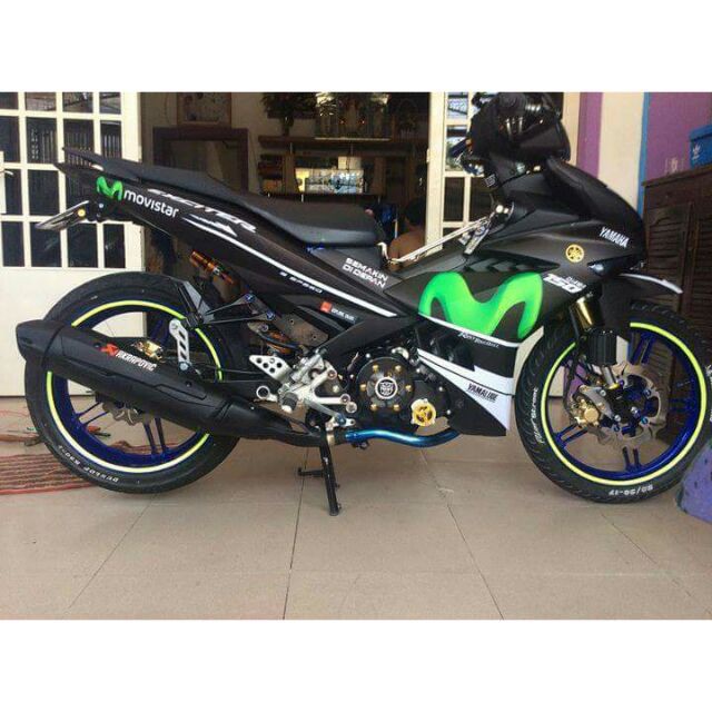 Tem rời Exciter 150 Movistar dán xe đen nhám