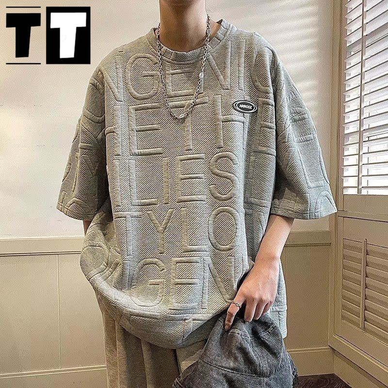 Áo nAm Hàn Quốc tay ngắn áO Thun Nam đẹp áo thun form rộng nam ngầu phong cách cổ tròn ÁO Phông Nam Nữ Form Rộng đồ đôi Vải thoải mái