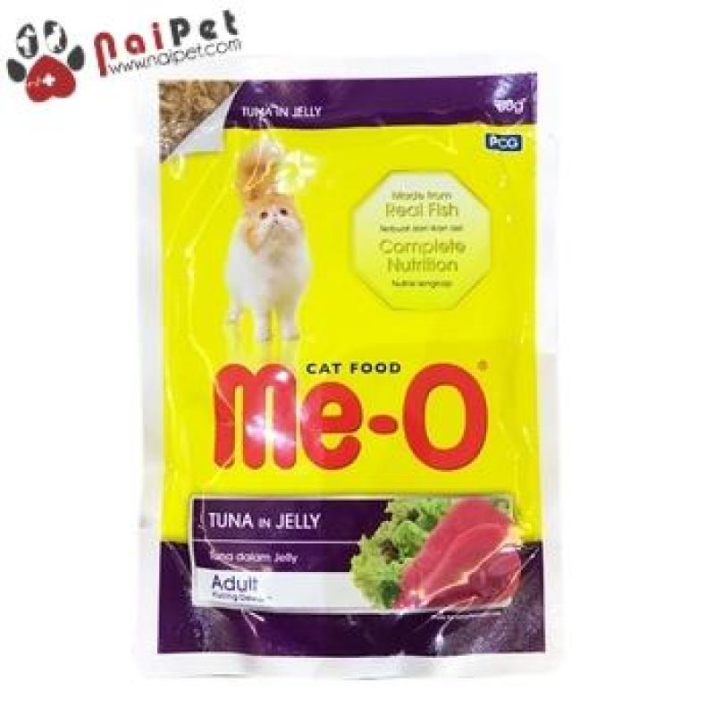 Thức Ăn Dinh Dưỡng Cho Mèo Pate Mèo Súp Mèo vị Cá Ngừ Nấu Đông Tuna In Jelly Me-O 80g