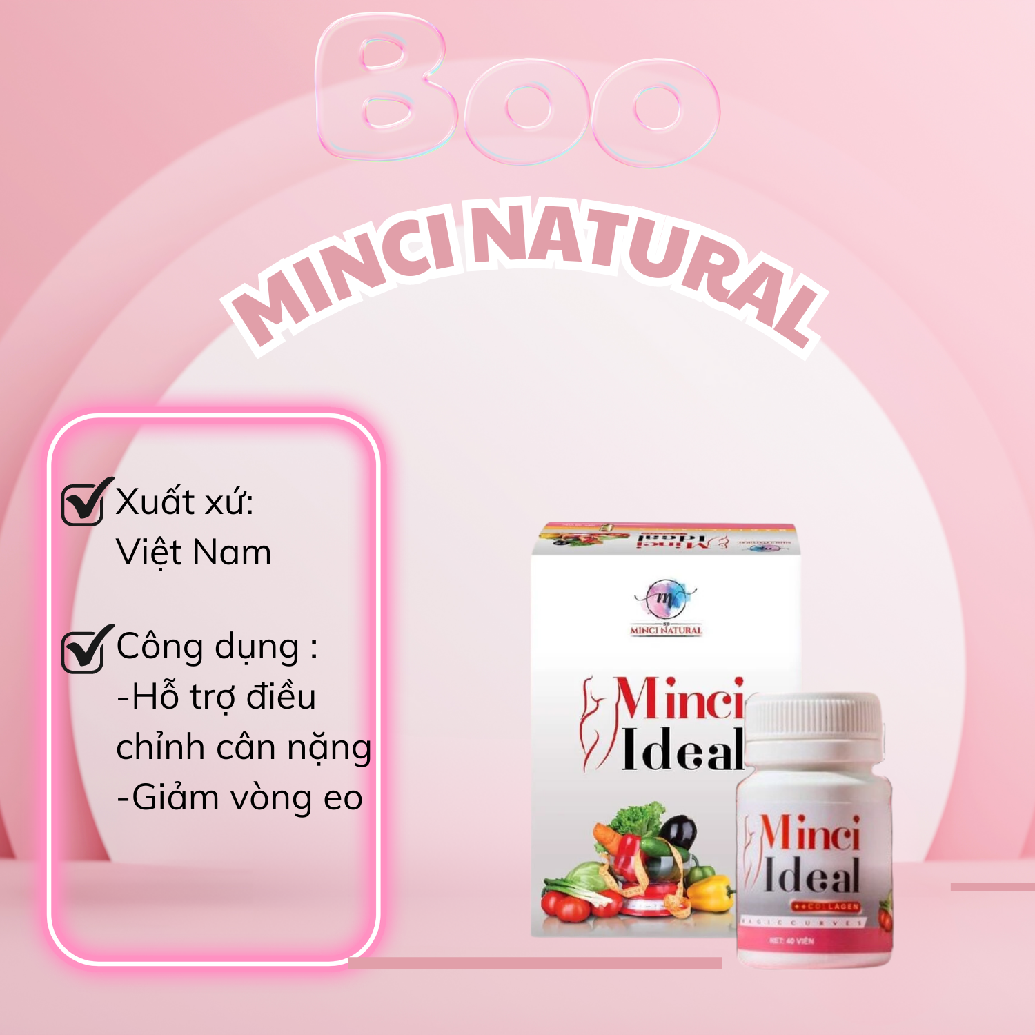 Hỗ Trợ Giảm Cân Minci Ideal - Viên Uống Hỗ Trợ Giảm Cân 40 Viên | Lazada.vn