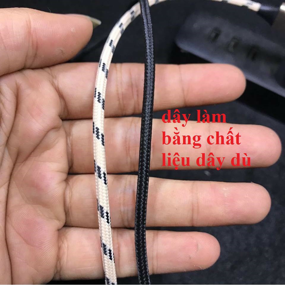 Cáp sạc ngắn 20cm 30cm dây Nylon; Dây dù micro usb typec iphone