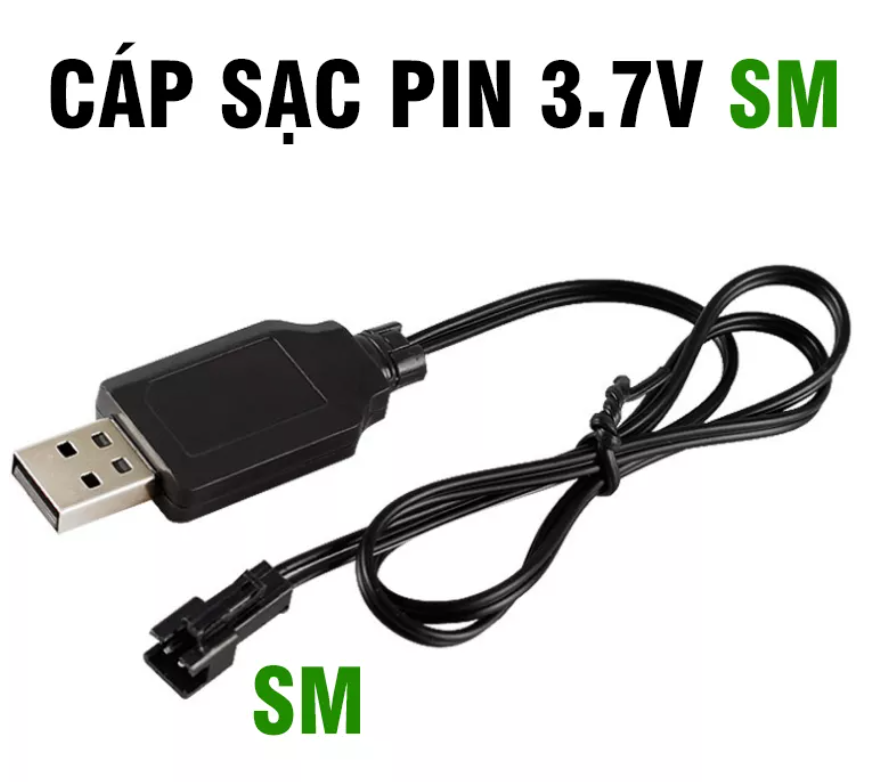 Sạc Pin Li-Po Lion 1s 3.7v USB chấu SM có đèn báo đỏ tự ngắt Máy bay điều