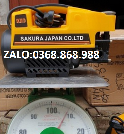 Máy rửa xe sakura-2500W-lõi đồng-tặng bình tạo bọt