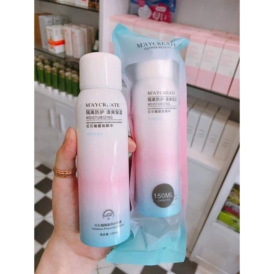 (Có Quà Tặng) Kem Chống Nắng Trắng Da MayCreat 150ML Dạng Xịt