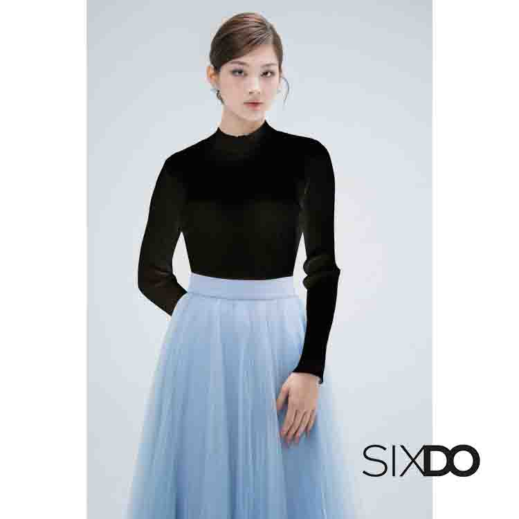 Áo kiểu nữ dài tay cổ 3 phân SIXDO (Long Sleeves Knit Top)