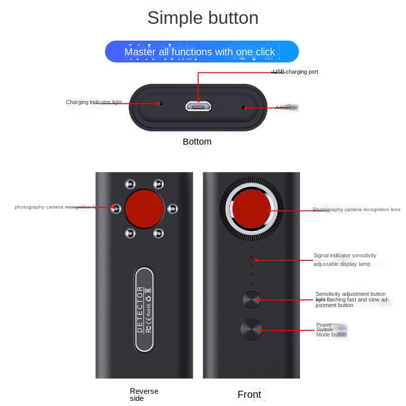 Anti-Eavesdropping Listener PositioningTracking Scanning Detector Anti-Theft Ho Camera Detector