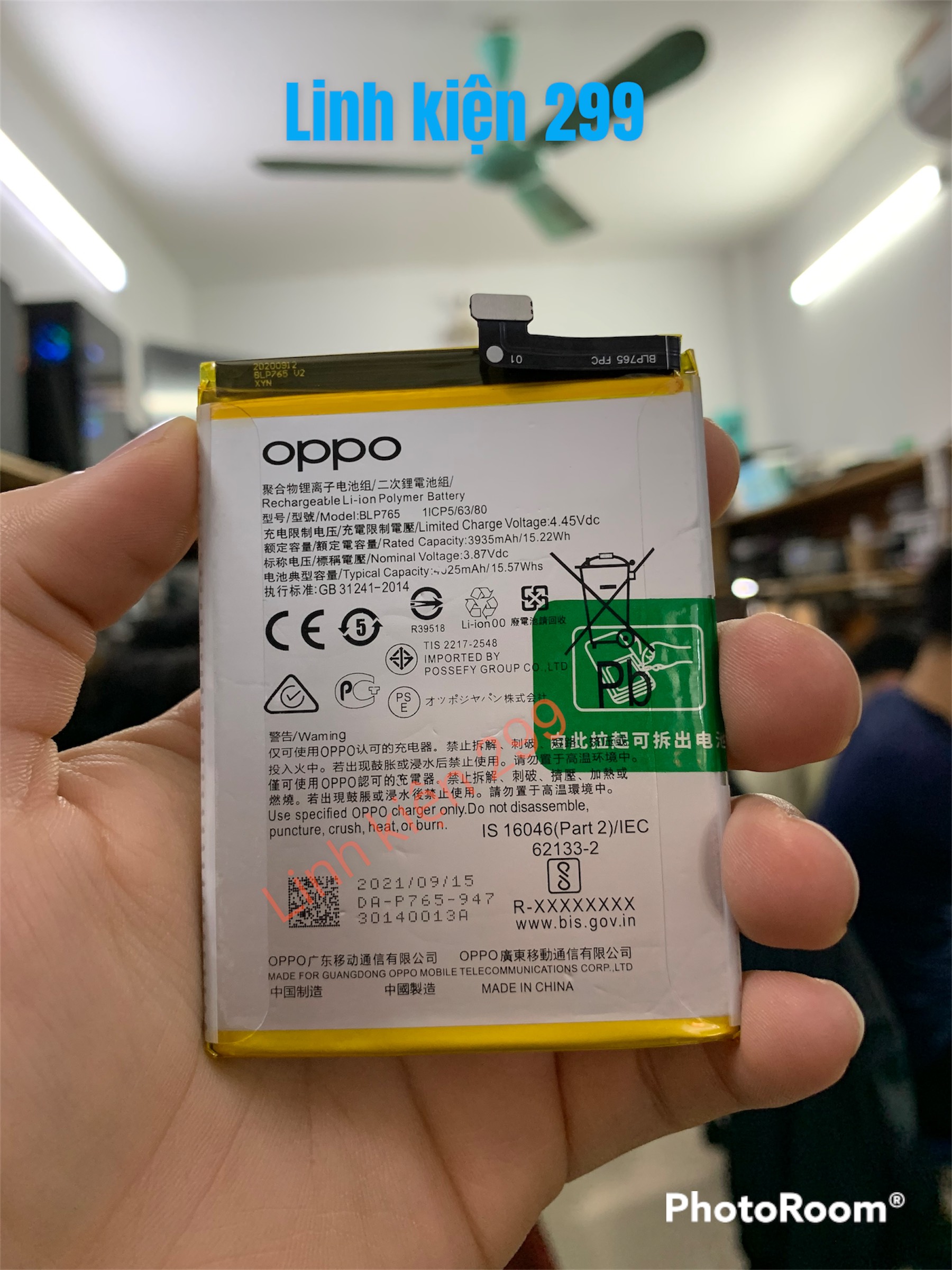 PIN OPPO A91 (MÃ BLP765) - DUNG LƯỢNG 4025 mAh