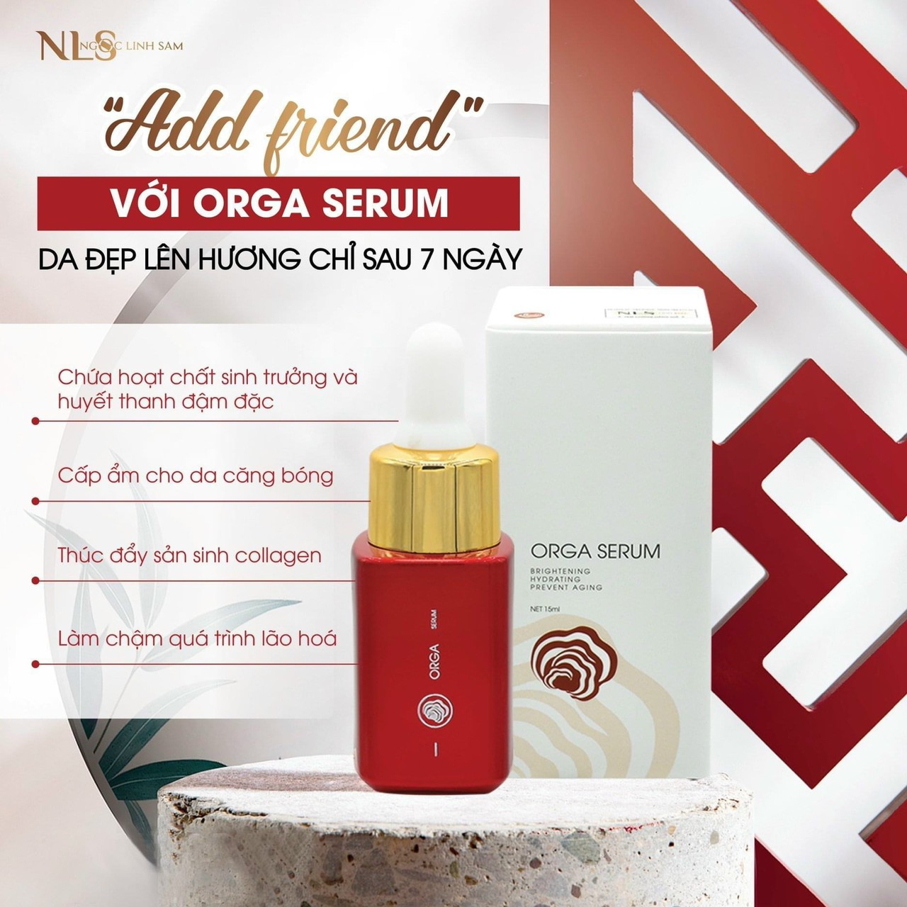 Serum Dưỡng Da Ngọc Linh Sâm - Serum Orga Mẫu Mới