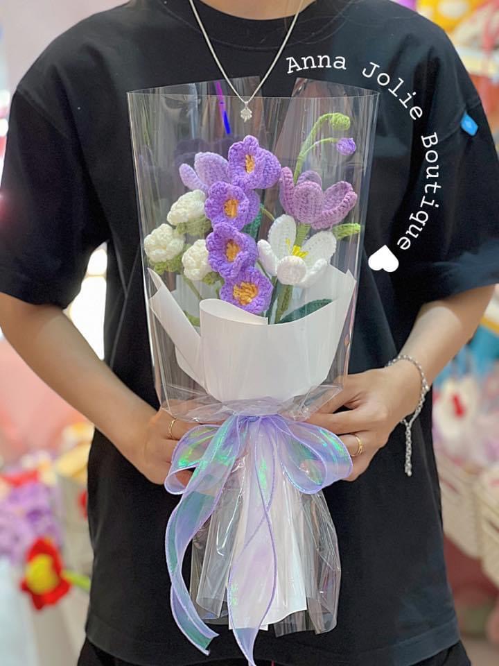 Bó hoa len handmade nhiều mẫu