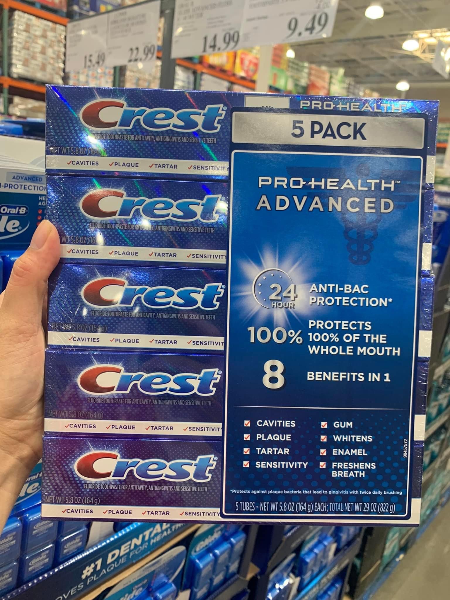 Set 5 tuýp kem đánh răng Crest Pro Health Advanced