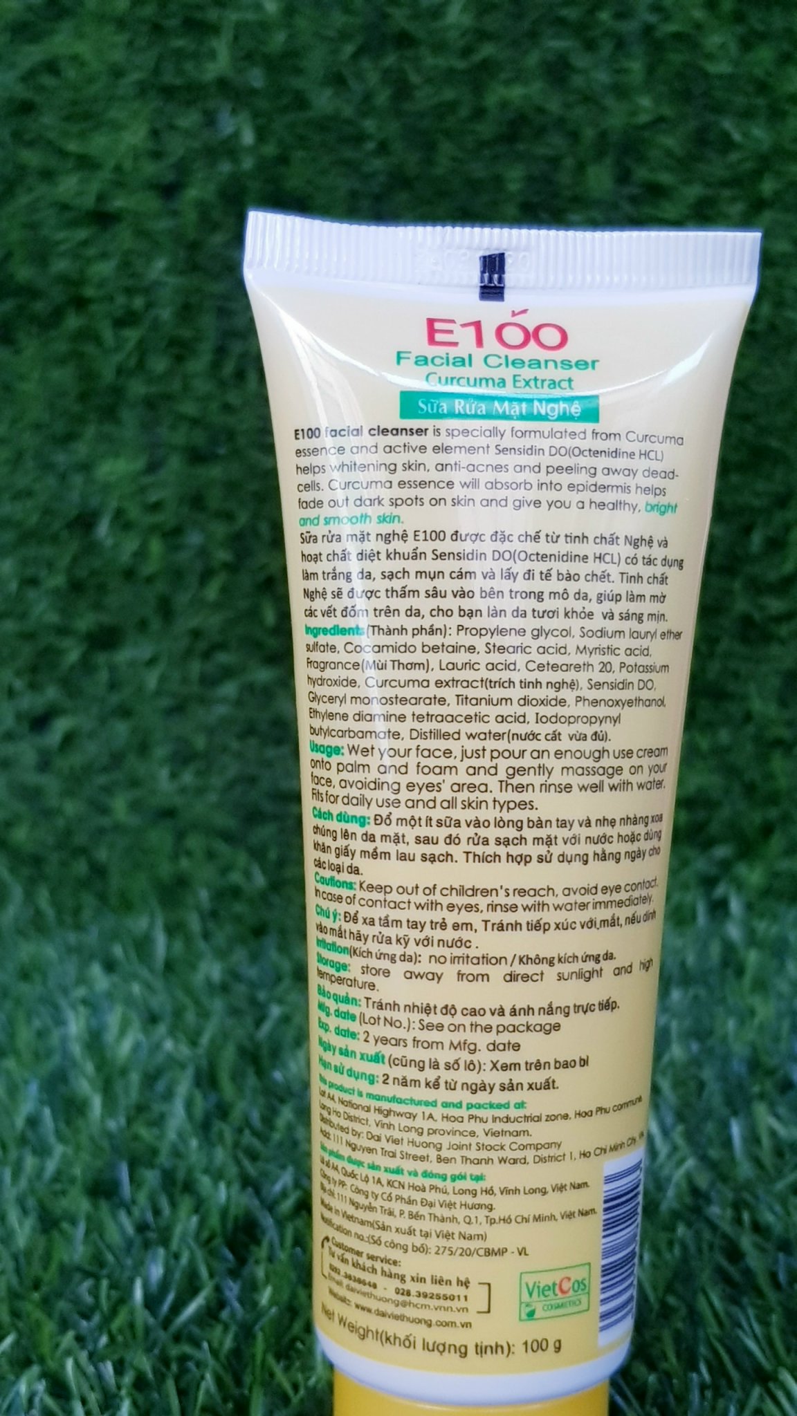 [HCM]sữa rửa mặt E100 tinh chất nghệ tuýp 100g