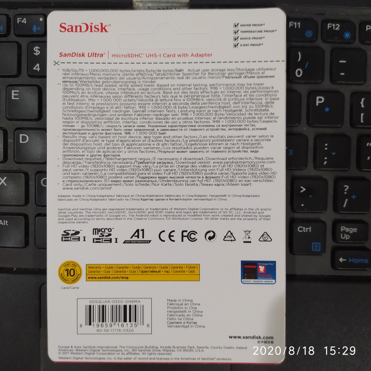Thẻ nhớ SANDISK Micro SD 32G Class10 BH 5 năm 1 đổi 1