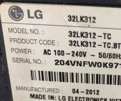Bo mạch Tivi các model: 32LK310, 32LK311, 32LK312, 32LH20R