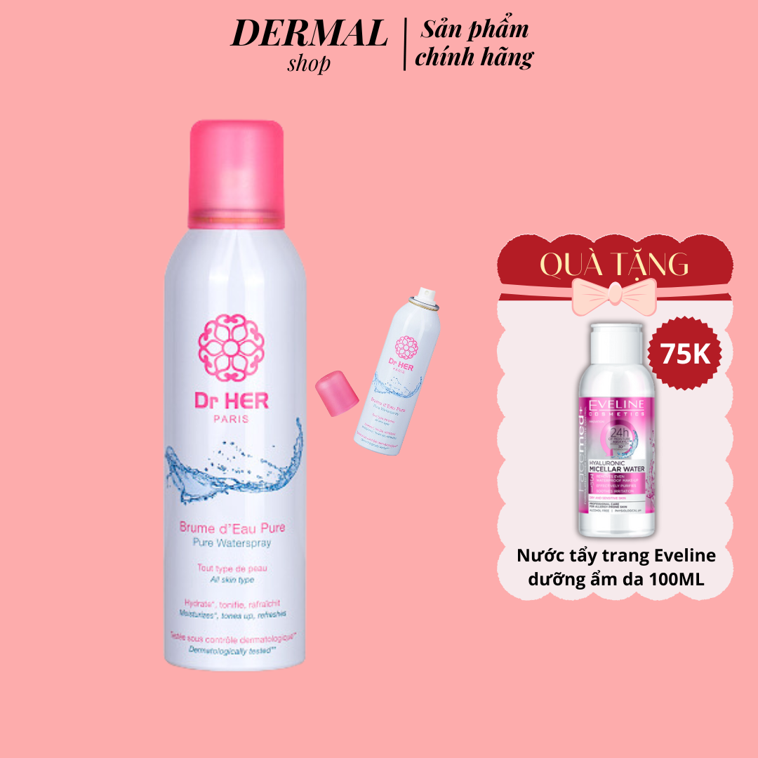 [TẶNG NƯỚC TẨY TRANG 100ML] Xịt khoáng Dr HER Paris 150ML