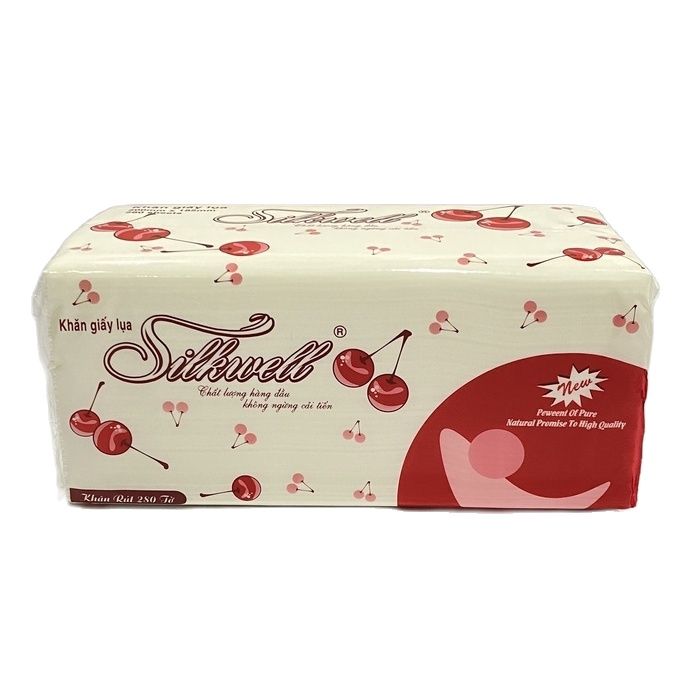 [Hoàn Tiền 10%] Giấy lụa, giấy khô, giấy ăn silkwell 280 tờ hàng đẹp