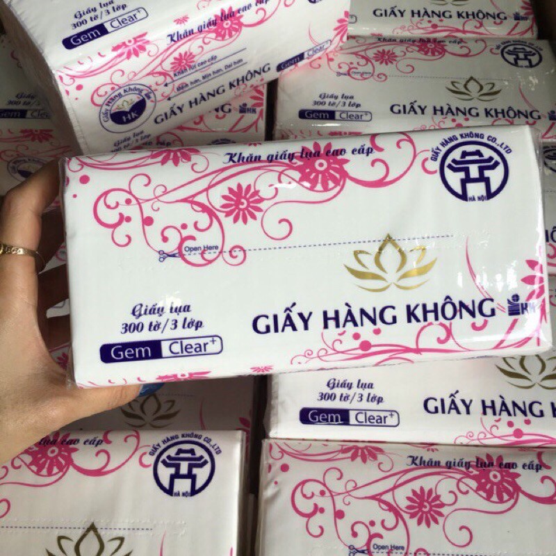 Combo 10 bịch giấy rút lụa hàng không 300 tờ 3 lớp