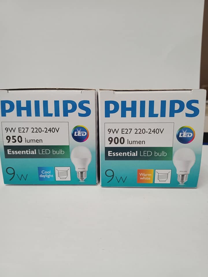 Bóng đèn led bulb 9W E27 Essential Philips trắng, vàng