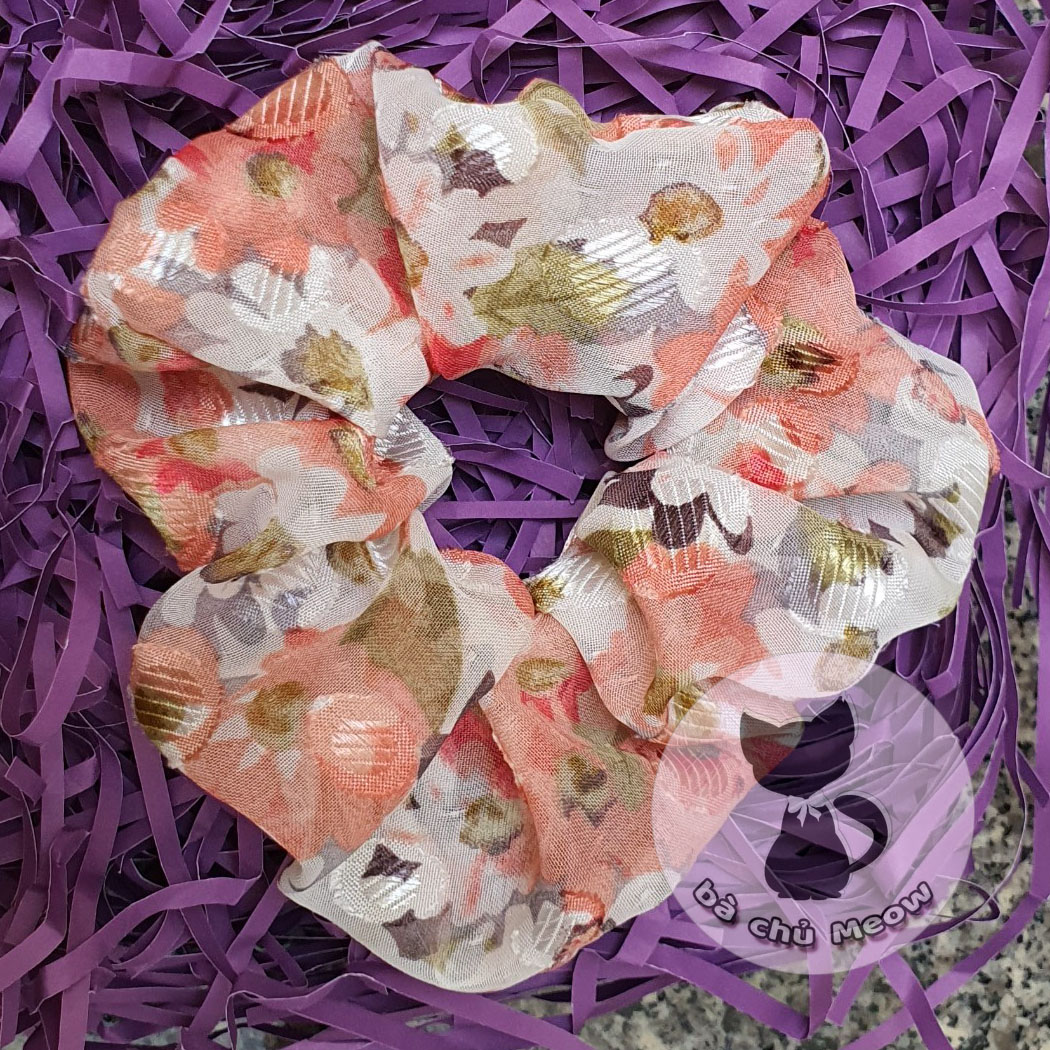 Scrunchies Hoa Voan - Đồ Cột Tóc hoa - Dây Cột Tóc Dễ Thương