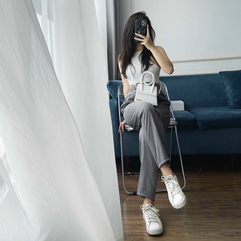 Quần baggy cạp chun vải ruby cao cấp m836