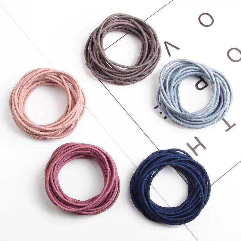 100 Dây Cột Tóc Hàn Quốc Kèm Túi Zip