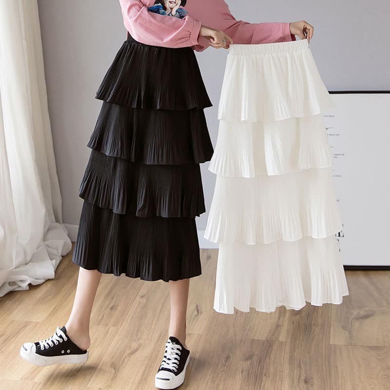 Chân váy Maxi dáng dài  4 tầng Hàn Quốc