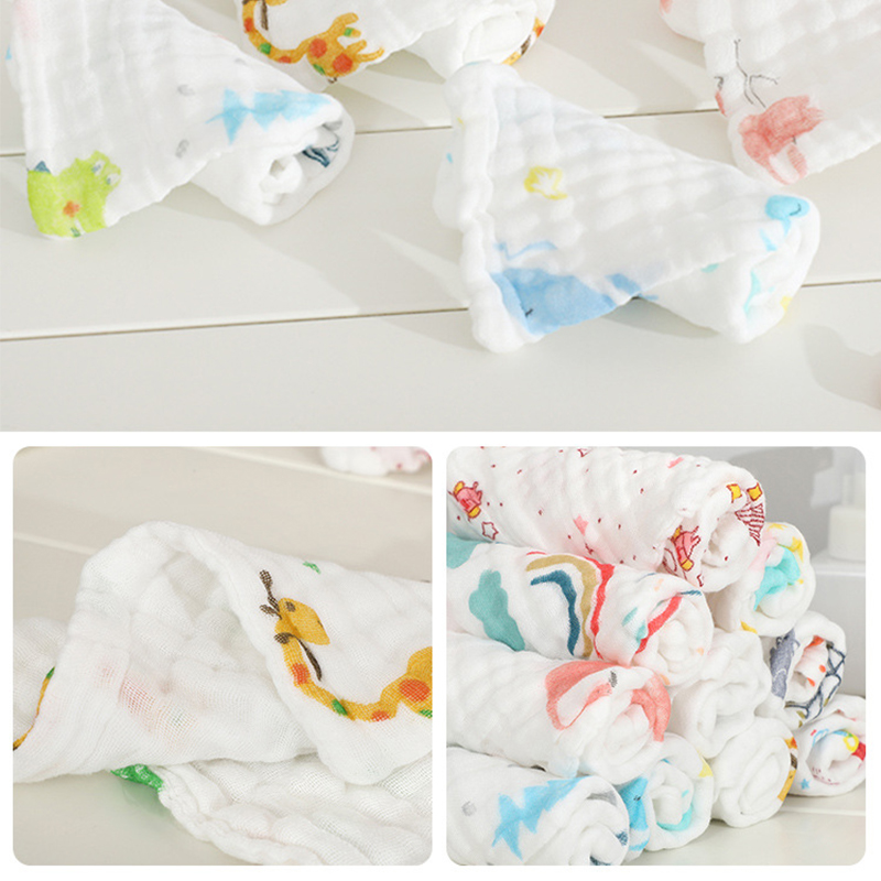 Set 5 khăn sữa Aden cho bé nhiều màu 30x30cm