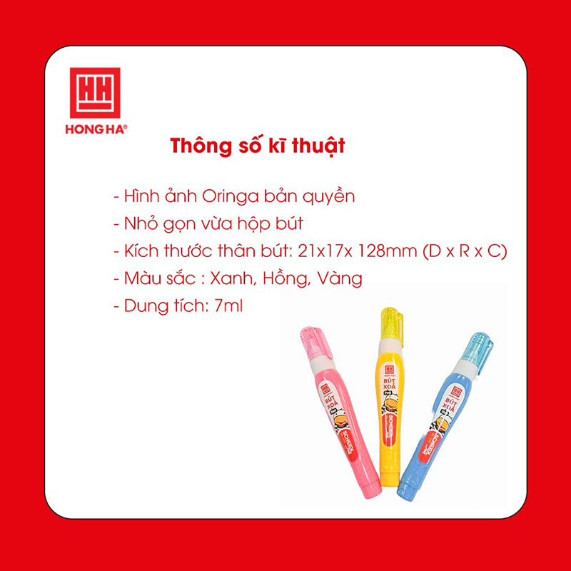 Bút xóa nước Hồng Hà 7ml CV-02 - 3502