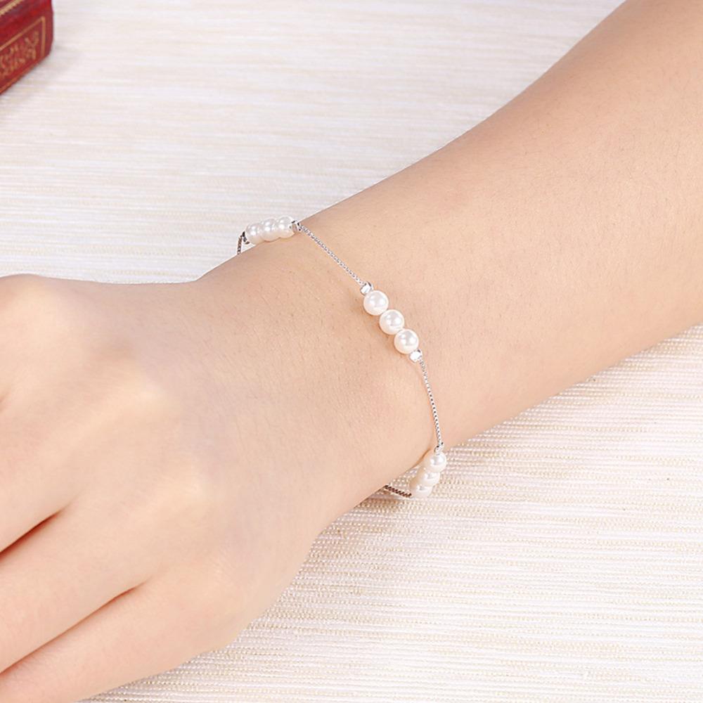 lắc bạc phối ngọc trai thật style cá tính