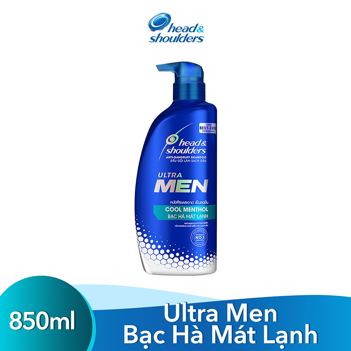 Dầu gội HEAD & SHOULDERS Men Bạc Hà Mát Lạnh 850ml