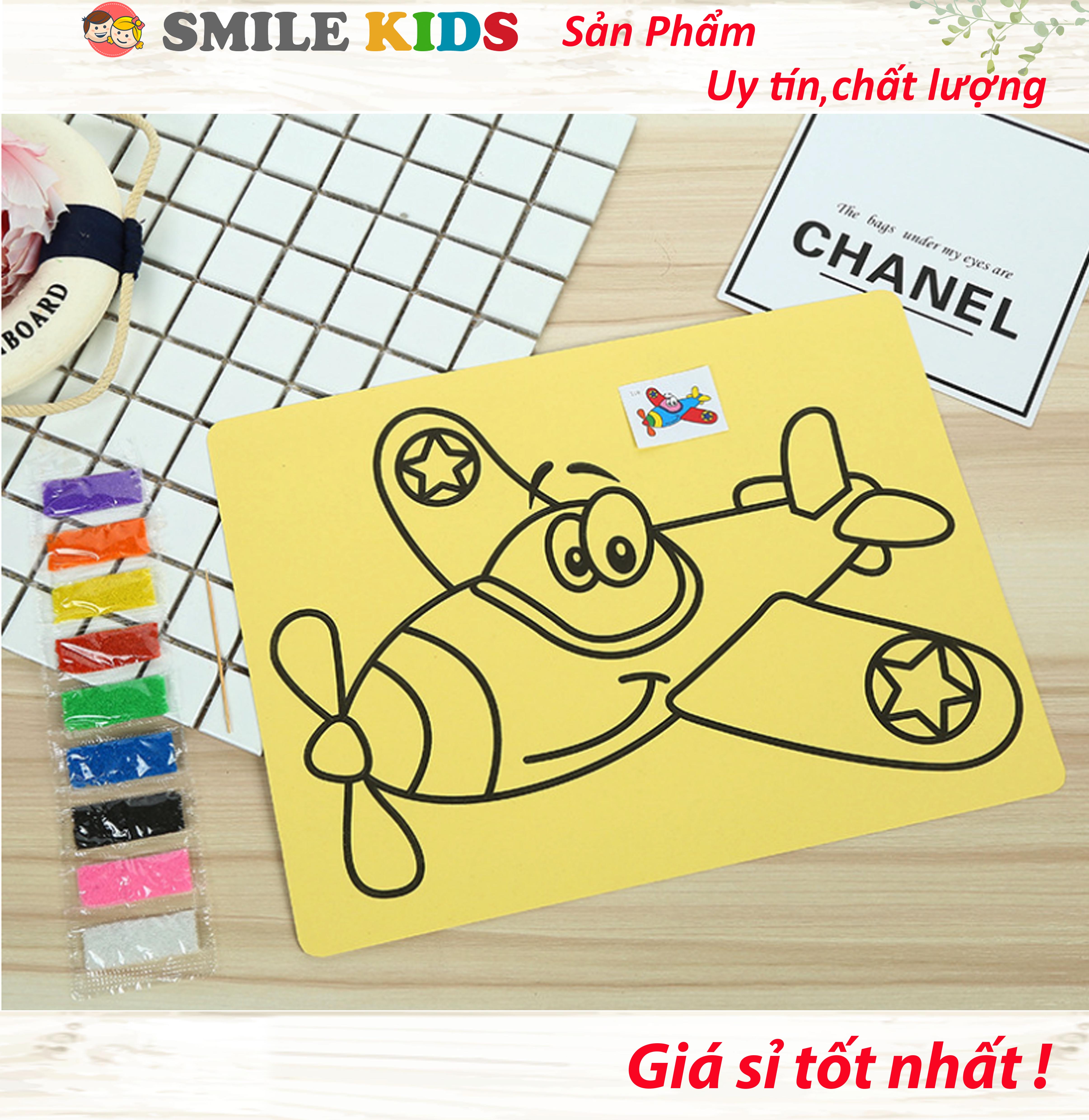 Tranh cát khổ A4 nền vàng cho bé (kèm có cát)