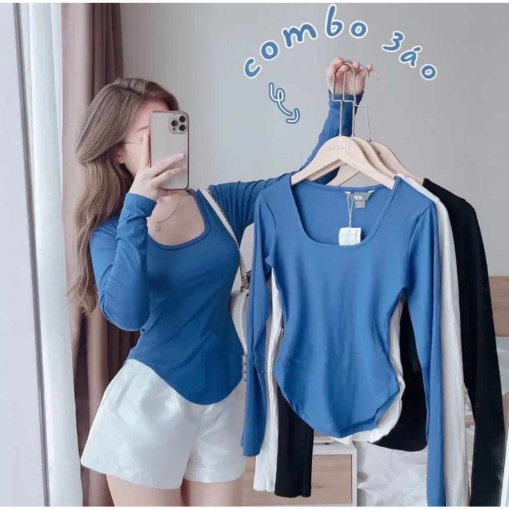 Set 3 áo thu đông dành cho nữ phong cách Hàn Quốc