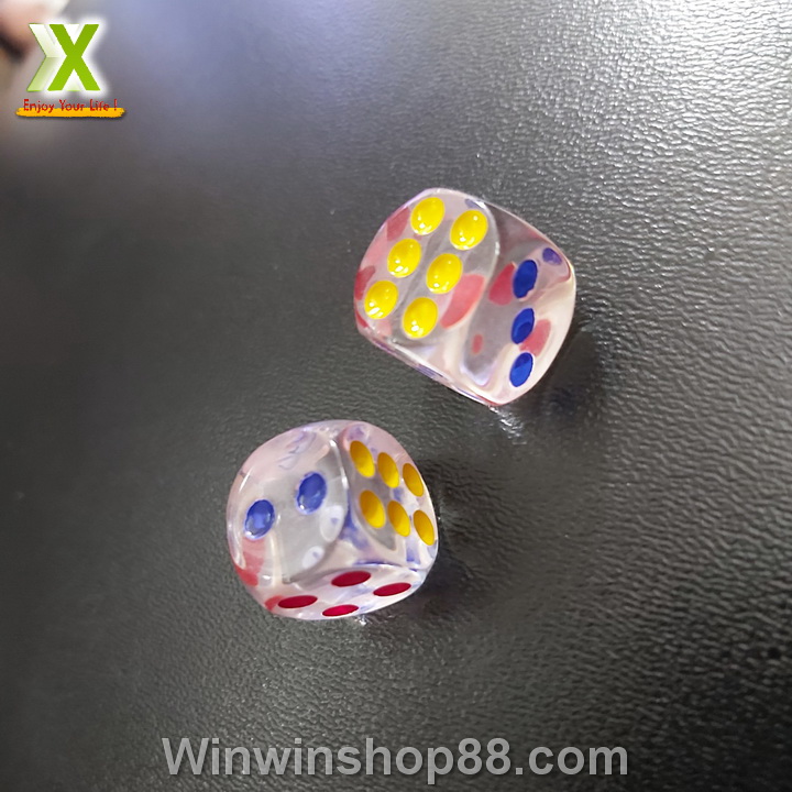 [HCM]Combo 5 viên Xí ngầu trong suốt 14mm