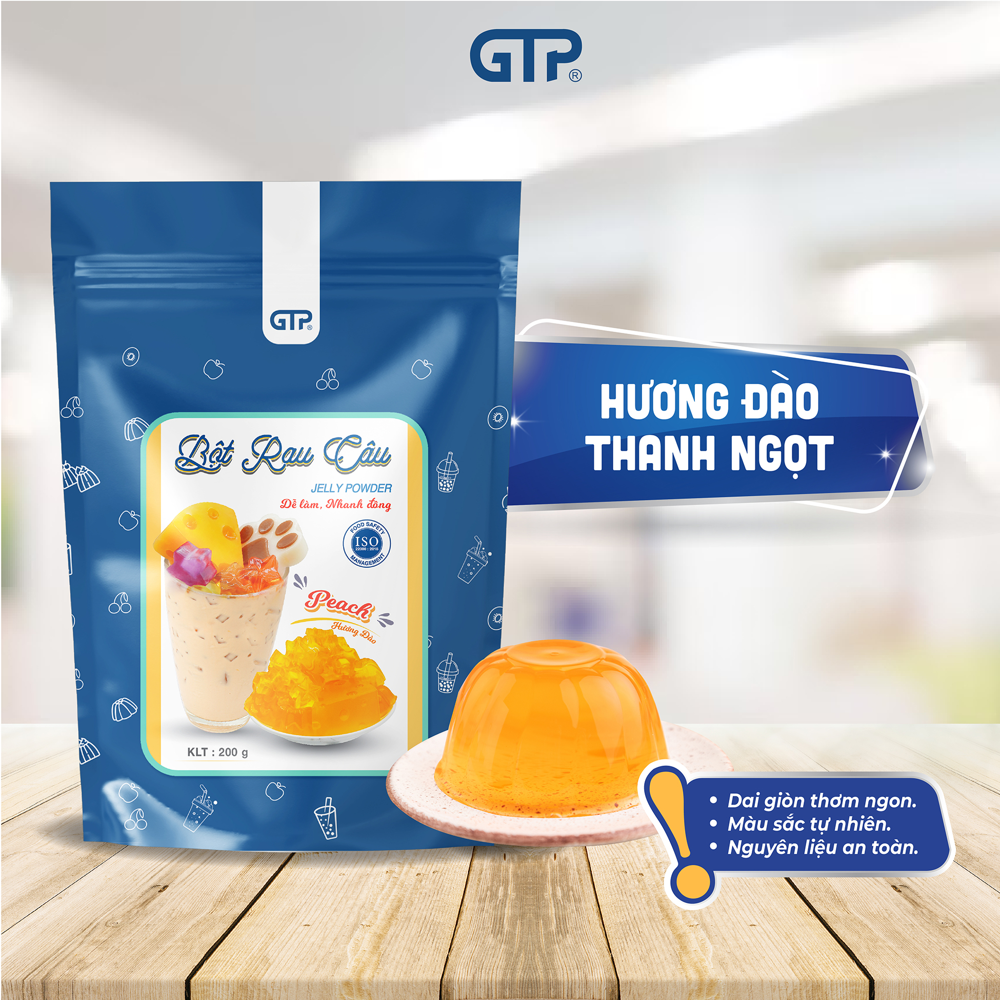 Bột Rau Câu hương Đào GTP (200g/gói)