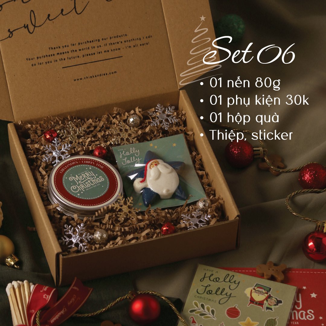 7 Set Quà Tặng Nến Thơm Chia.kandles Giáng Sinh 2023